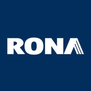 Logo de RONA sur fond bleu